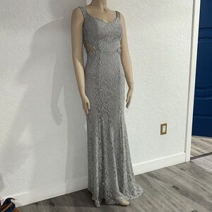 Jodi Kristopher Gray Lace Maxi Dress